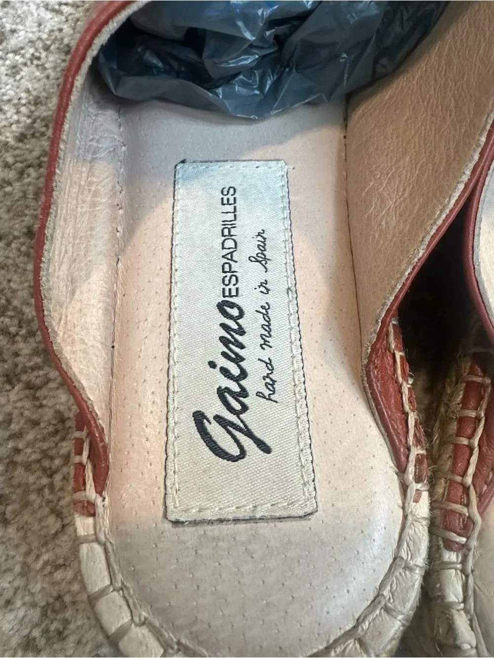 Gaimo Rust Leather Espadrille Slide-On Sandals 40/9